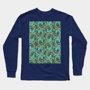 Mermaid Rococo Ocean Waves Long Sleeve T-Shirt